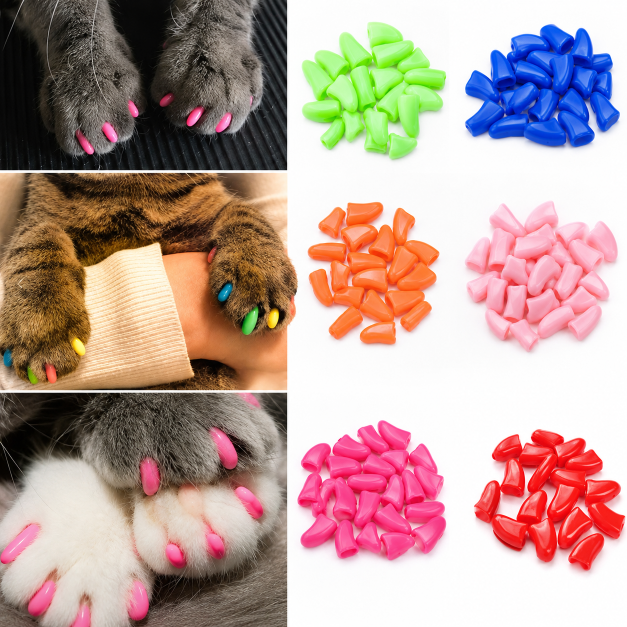 Pet Nail Caps (20 Packs)-Soft Anti-Scratch Claw Covers