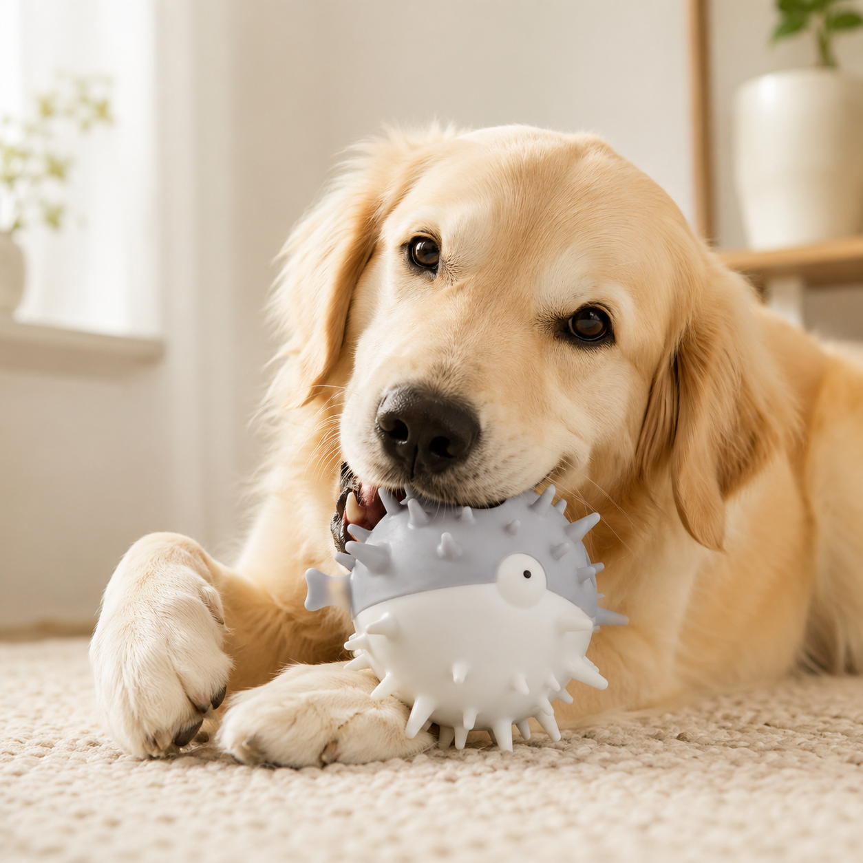 PIDAN Balloonfish Style Dog Squeaker Toy - Grey