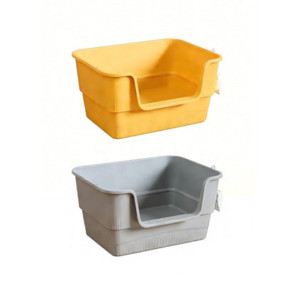 Extra Large Cat Litter Box - High-Sided Open Design - 80x56x40cm