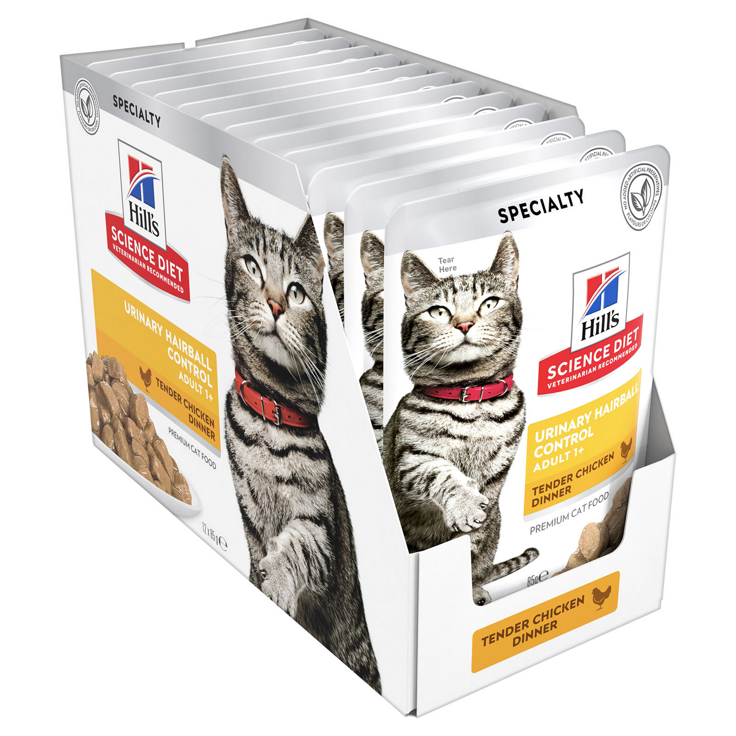 HILLS Science Diet Urinary Hairball Control Chicken Adult Wet Cat Food 85g x 12