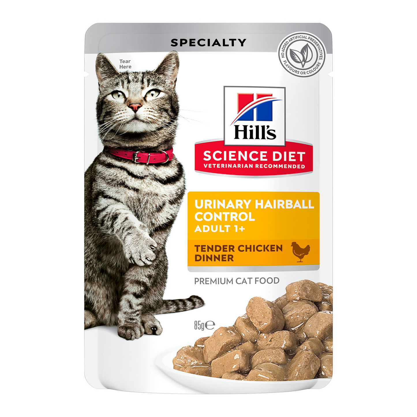 HILLS Science Diet Urinary Hairball Control Chicken Adult Wet Cat Food 85g x 12