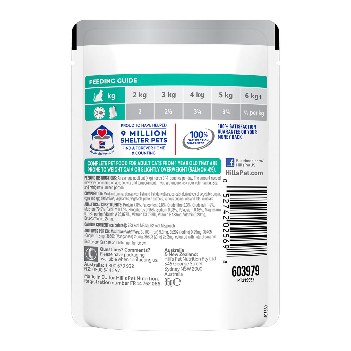 HILLS Science Diet Perfect Weight Salmon Adult Wet Cat Food