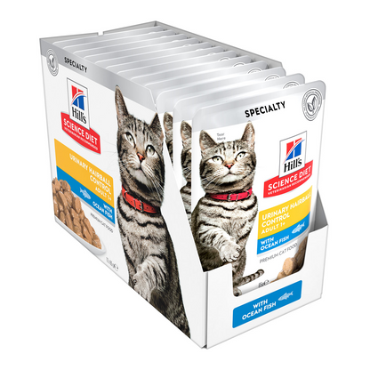 HILLS Science Diet Urinary Hairball Control Ocean Fish Adult Wet Cat Food