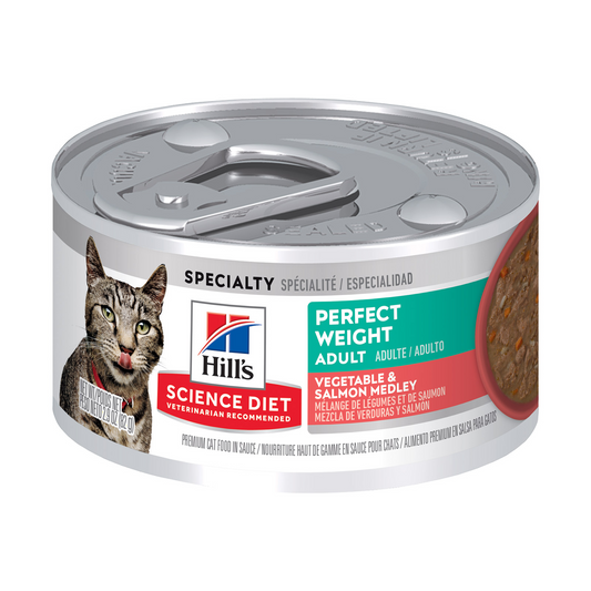 HILLS Science Diet Perfect Weight Vegetable & Salmon Adult Wet Cat Food
