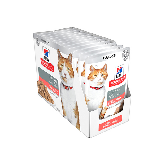HILLS Science Diet Neutered Salmon Adult Wet Cat Food 85G x 12