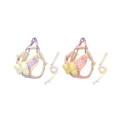 Dog & Cat Harness & Leash Set | Lightweight Check Pattern