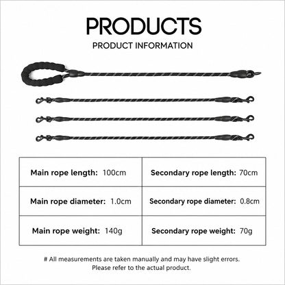 Multi Dog Leash Reflective Tangle Free Heavy Duty