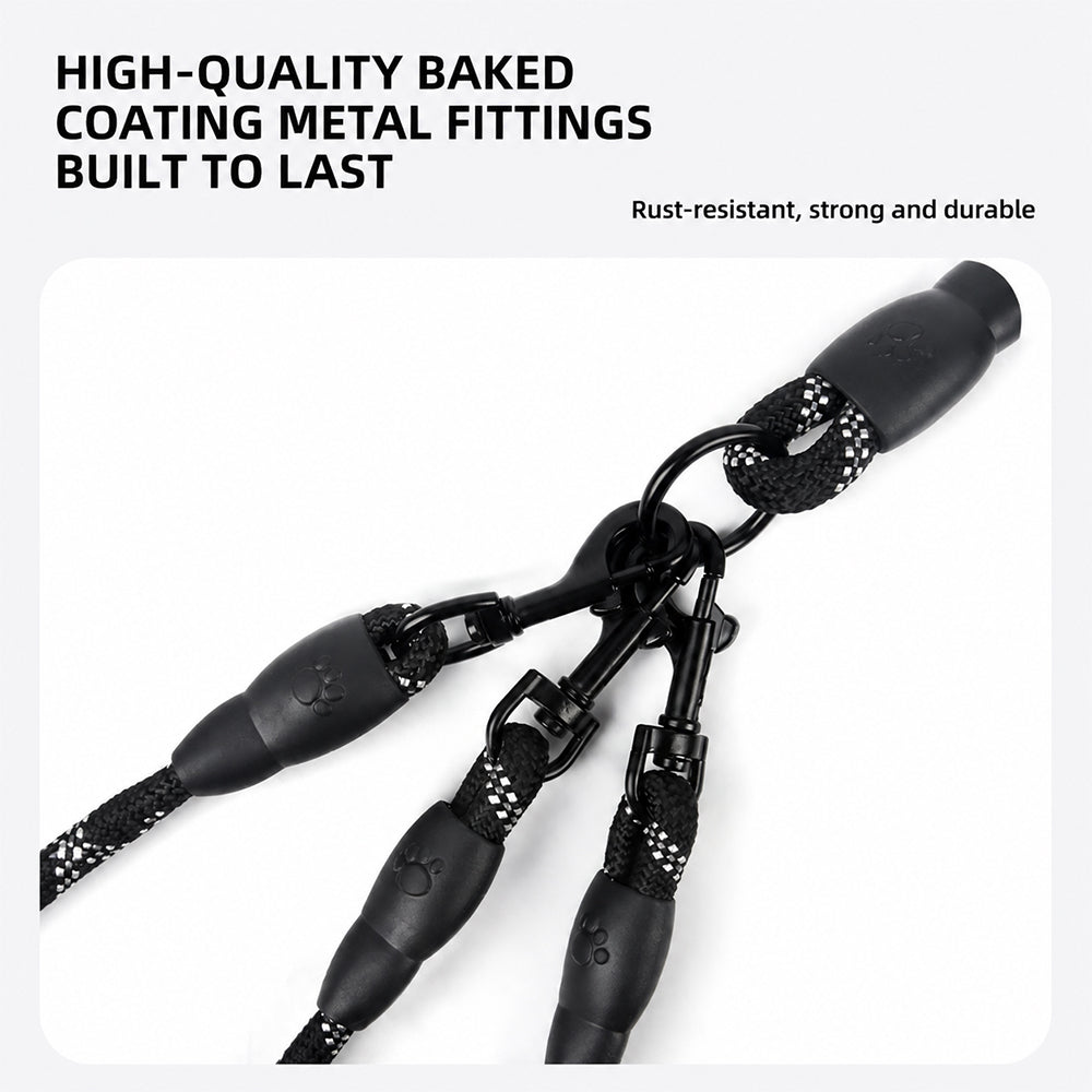 Multi Dog Leash Reflective Tangle Free Heavy Duty