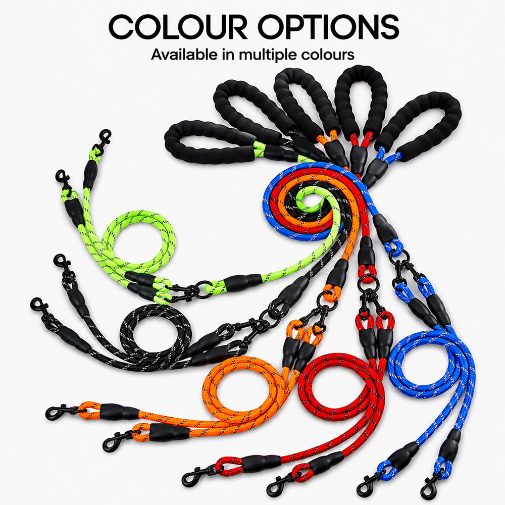 Multi Dog Leash Reflective Tangle Free Heavy Duty