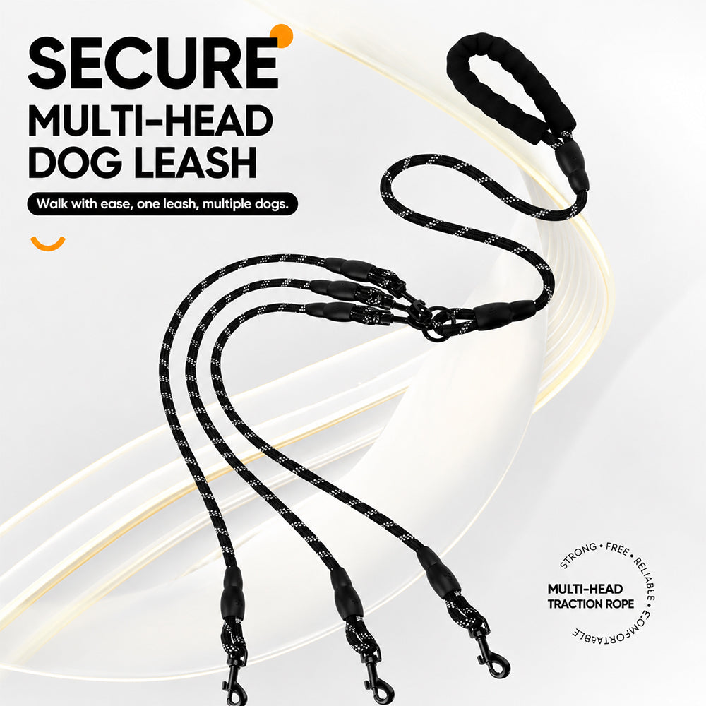Multi Dog Leash Reflective Tangle Free Heavy Duty