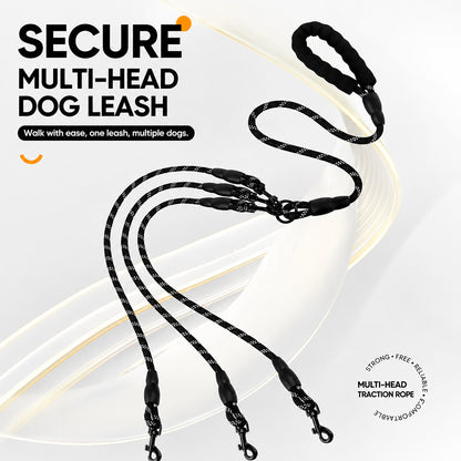Multi Dog Leash Reflective Tangle Free Heavy Duty