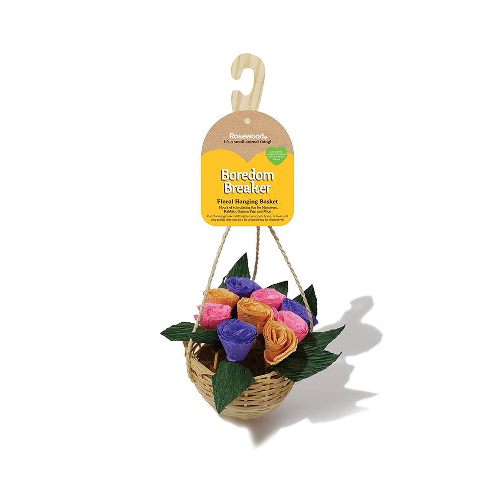 ROSEWOOD Floral Hanging Basket Small Animal Activity Toy