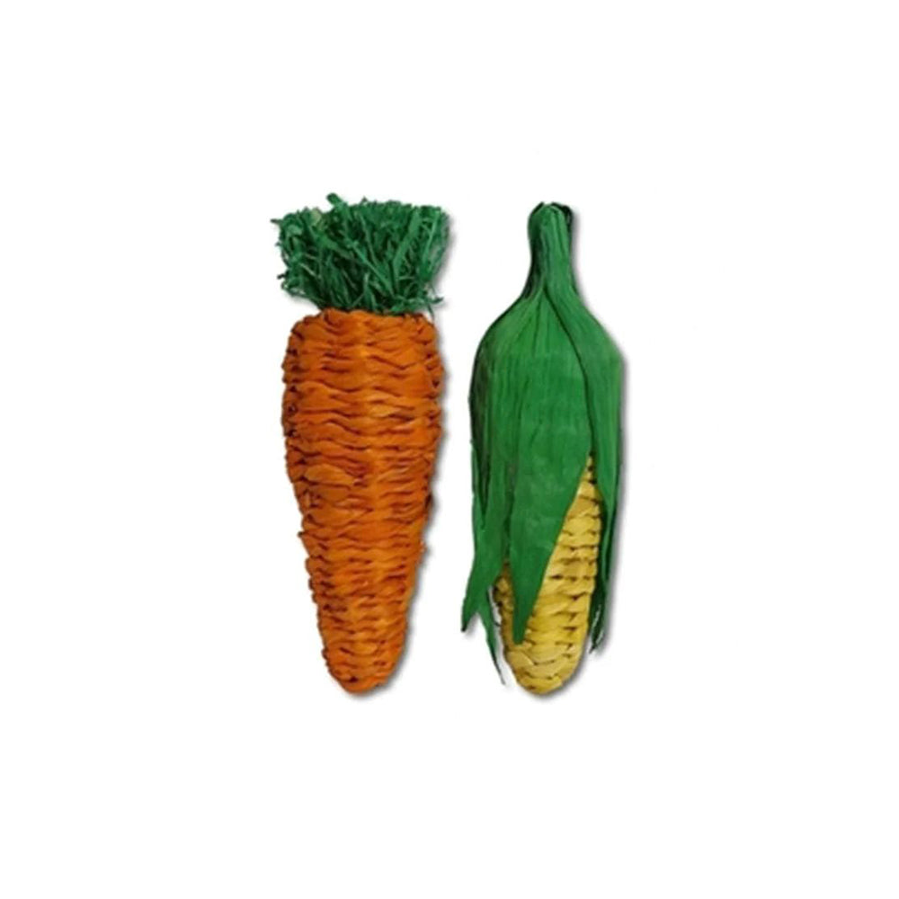 ROSEWOOD Jumbo Play Vegetable Carrot and Corn Small Animal Activity Toy