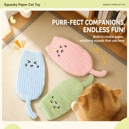 Cat Toy Plush Crinkle Sound Interactive Chew Toy