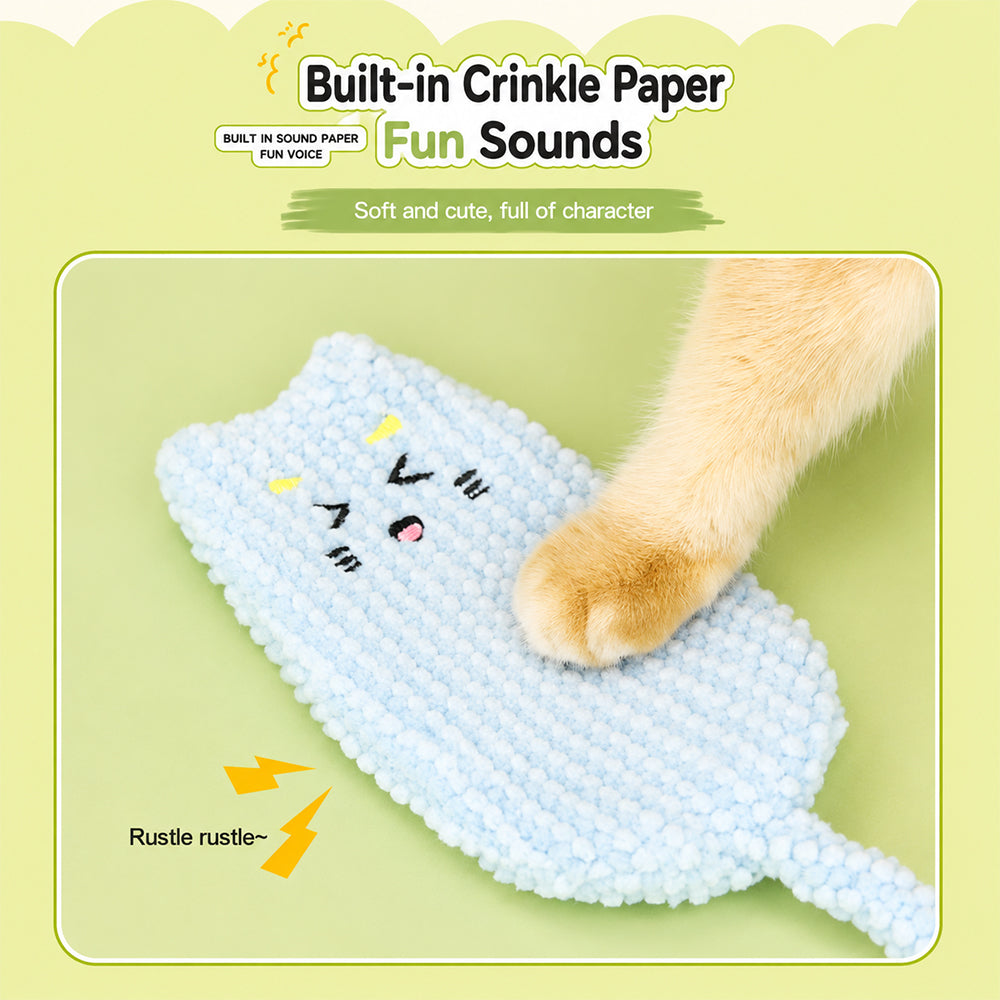 Cat Toy Plush Crinkle Sound Interactive Chew Toy