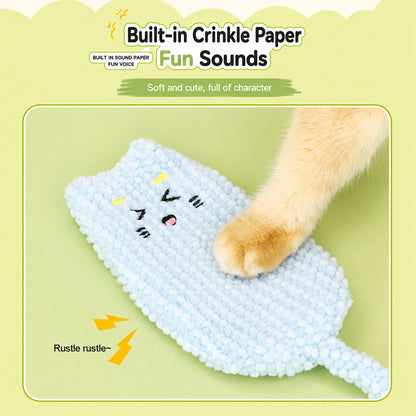 Cat Toy Plush Crinkle Sound Interactive Chew Toy
