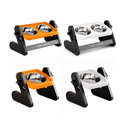 Adjustable Stainless Steel Pet Bowl – Single or Double, Neck-Friendly