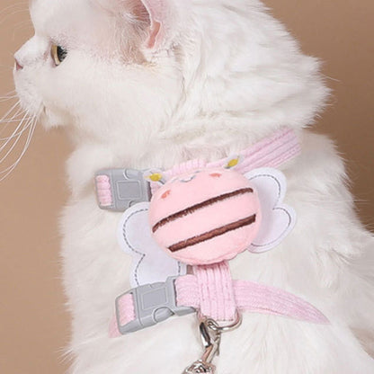 Cat Harness & Leash Set – Escape-Proof Adjustable Design | Yellow & Pink