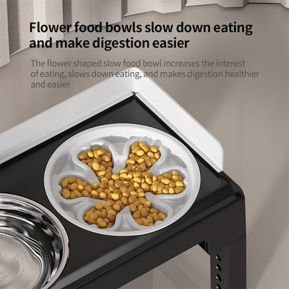 PAKEWAY Lifting Bowl With Five Height Adjustable(Two Steel Bowls)