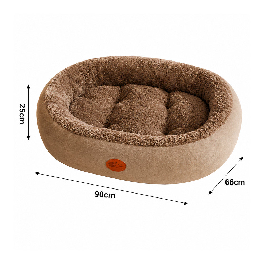 Warm Pet Bed Thick Oval Cozy Cushion