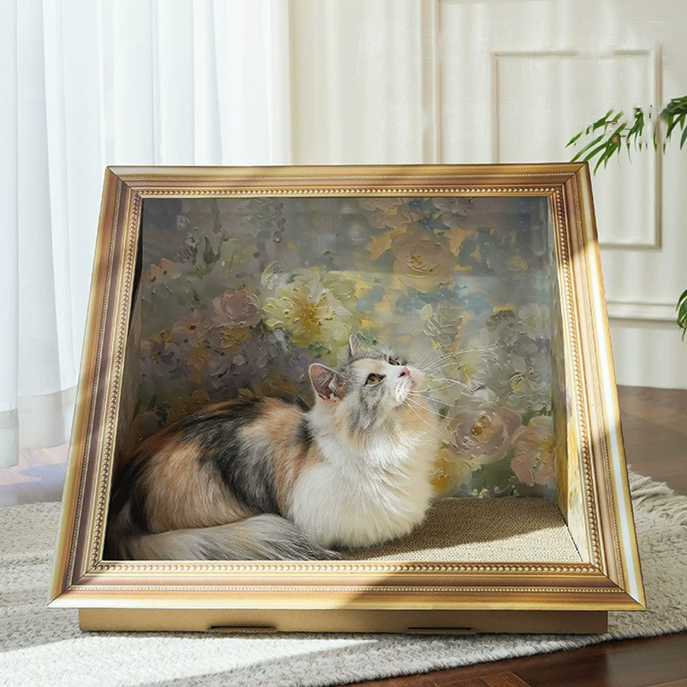 Oil Painting Cat Scratcher Bed