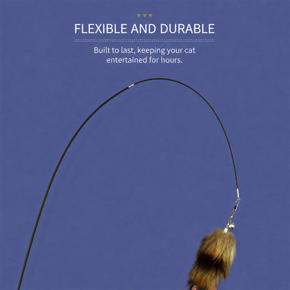 Cat Wand Toy Extendable Feather Teaser with Refill Head | PETSO