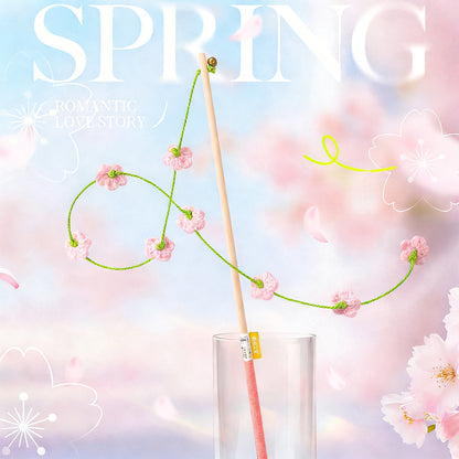 Interactive Cat Teaser Wand With Bell - Durable Long Rod Toy