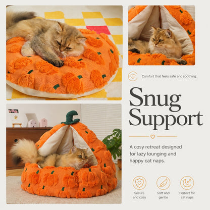Enclosed Cat Bed Cozy Warm House