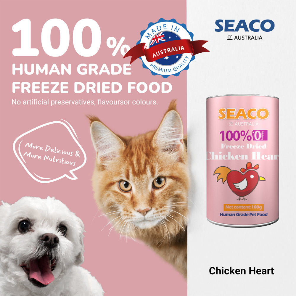 SEACO Chicken Heart Freeze Dried Pet Food 100g