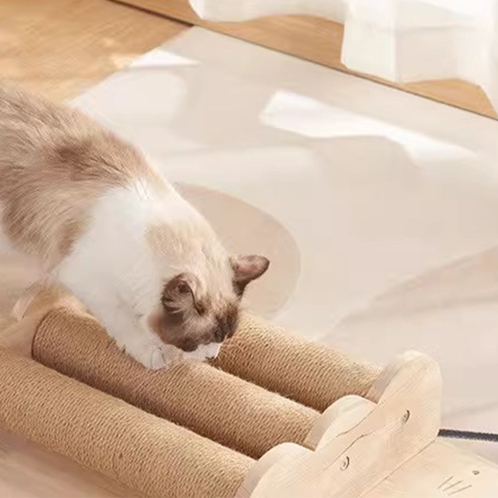 Wooden Sisal Cat Scratching Post – Durable, Wall-Friendly Design