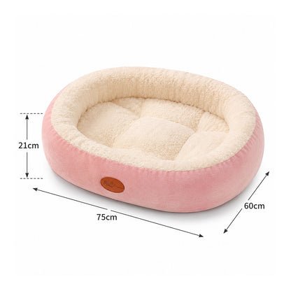 Warm Pet Bed Thick Oval Cozy Cushion