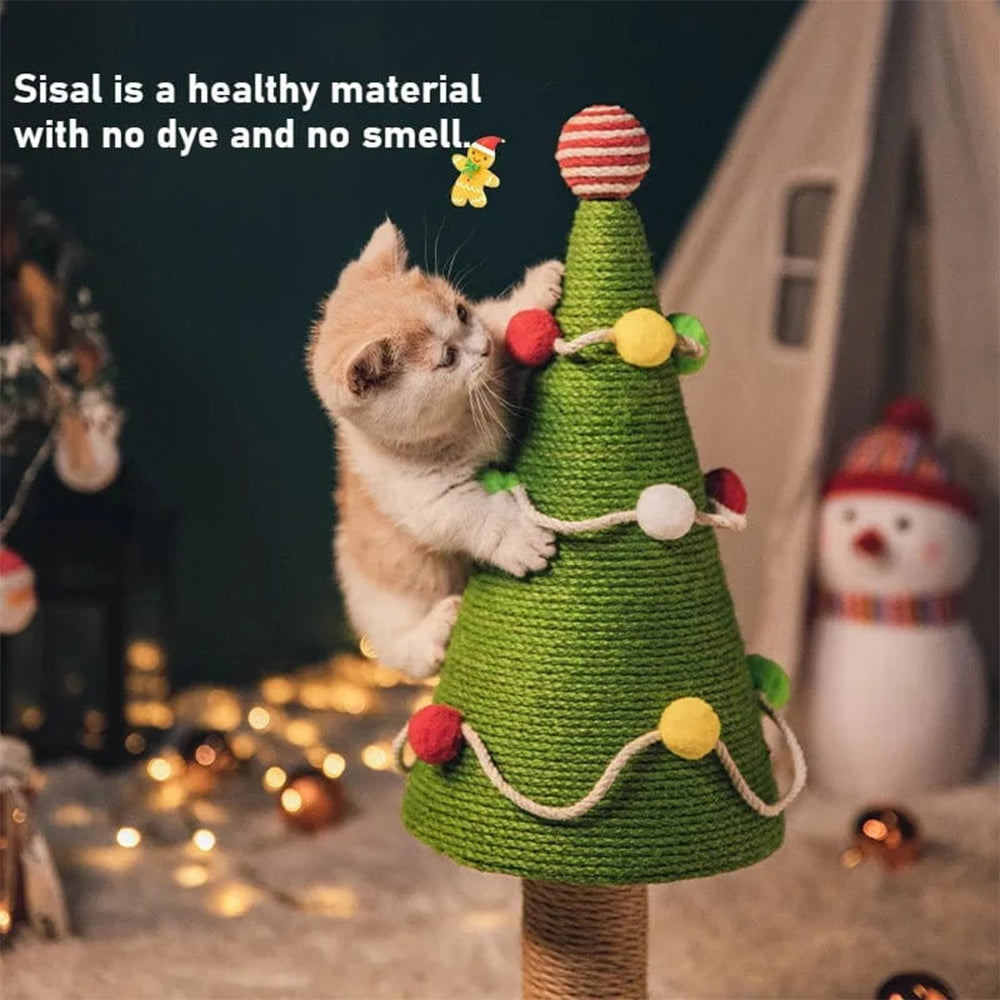Christmas Cat Tree with Bed & Sisal Scratching Post