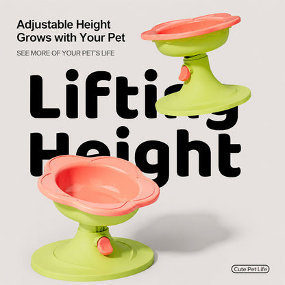 Adjustable Elevated Pet Bowl Ceramic Neck Support