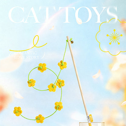 Interactive Cat Teaser Wand With Bell - Durable Long Rod Toy