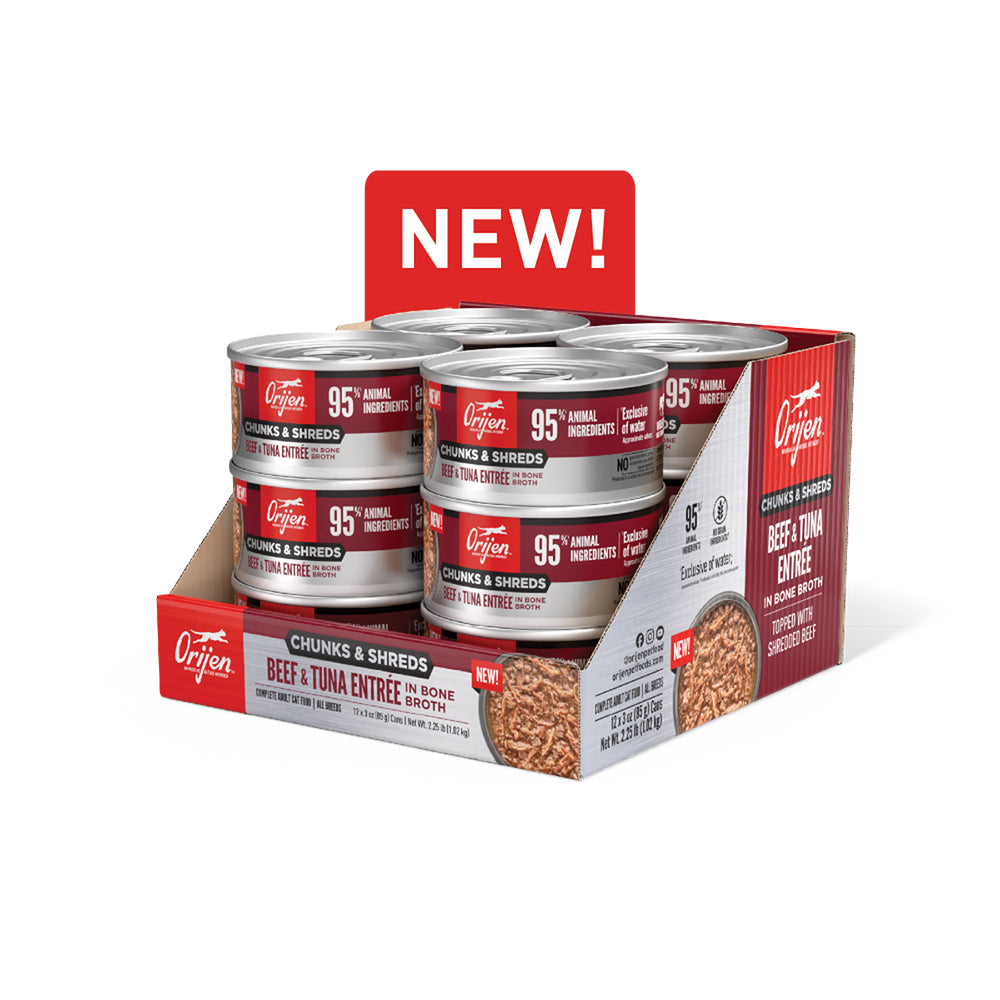 ORIJEN Chunks & Shreds - Beef & Tuna Entrée Wet Cat Food