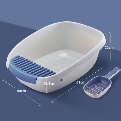 Large Open Cat Litter Box with Removable Wide Step
