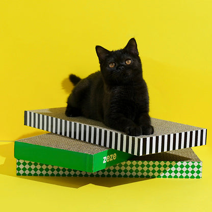 ZEZE 3-in-1 Cat Scratcher – Large Corrugated Cardboard