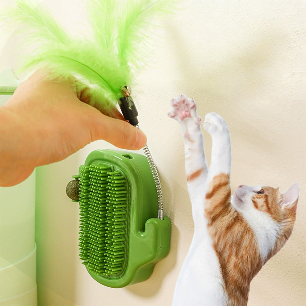 Cactus Cat Self Groomer with Bell ¨C Interactive Scratching & Teaser Toy