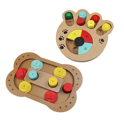Interactive Treat Enrichment Wooden Dog Puzzle Toy