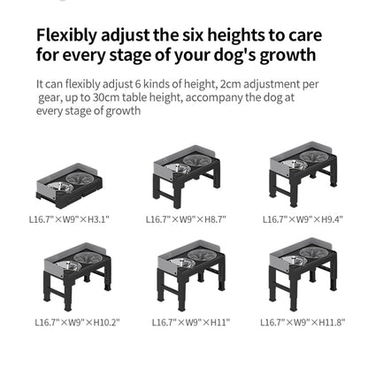 PAKEWAY Lifting Bowl With Five Height Adjustable(Two Steel Bowls)
