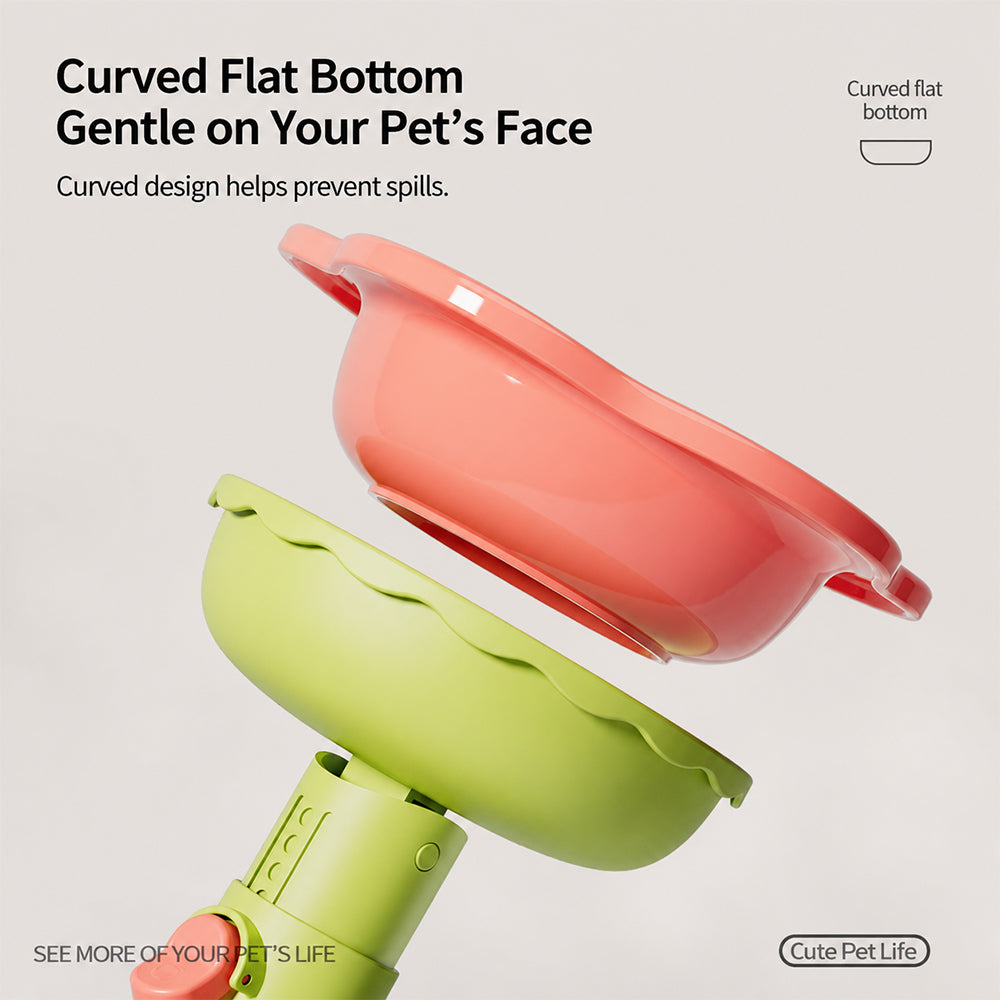 Adjustable Elevated Pet Bowl Ceramic Neck Support