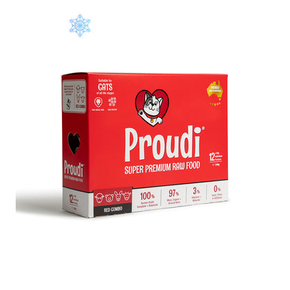 PROUDI Premium Frozen Red Combo Raw Cat Food 1.08kg