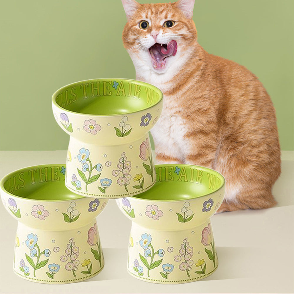 Green Rabbit Ceramic Pet Bowl