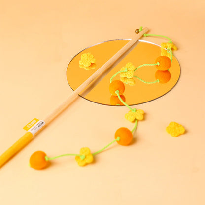 Interactive Cat Teaser Wand With Bell - Durable Long Rod Toy