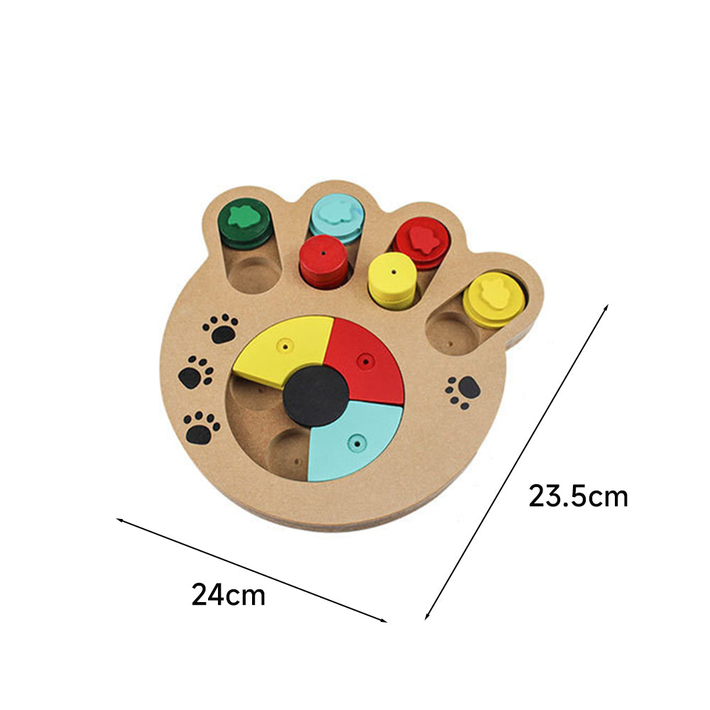 Interactive Treat Enrichment Wooden Dog Puzzle Toy