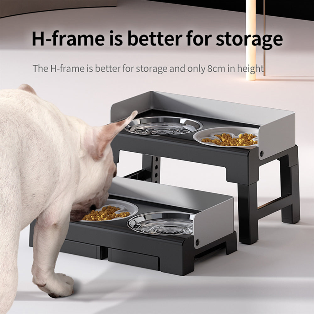 PAKEWAY Lifting Bowl With Five Height Adjustable(Two Steel Bowls)