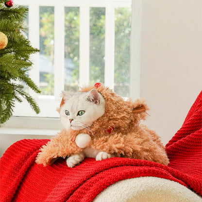 ZEZE Christmas Plush Reindeer Pet Cape Costume
