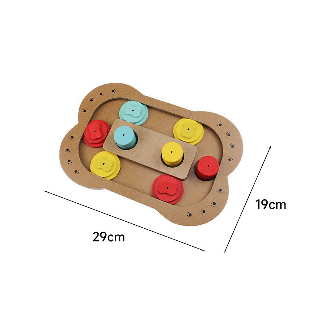 Interactive Treat Enrichment Wooden Dog Puzzle Toy
