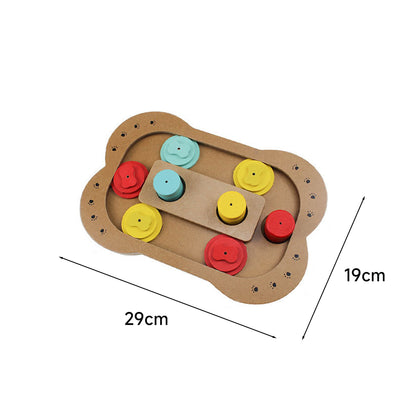 Interactive Treat Enrichment Wooden Dog Puzzle Toy