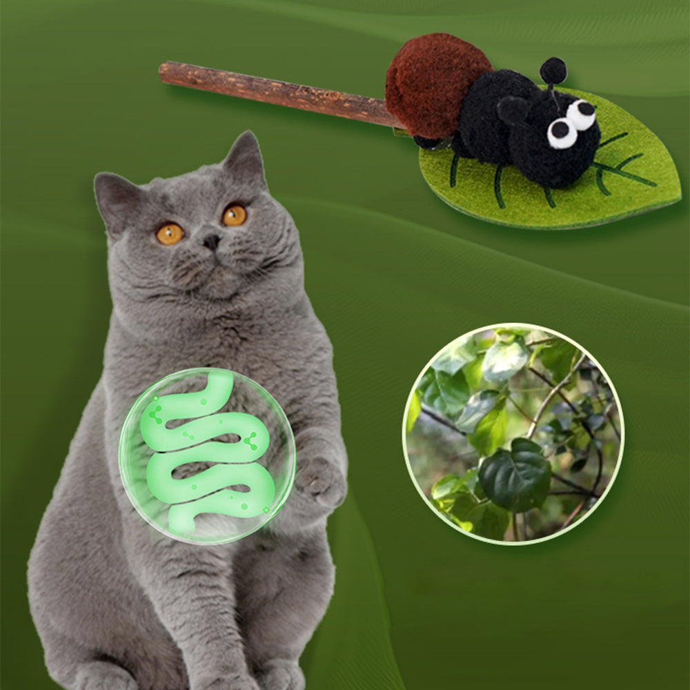 Silvervine Cat Teaser Wand – Interactive Dental Chew Toy
